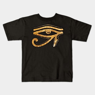 Golden Eye Of RA Egyptian Hieroglyph Kids T-Shirt